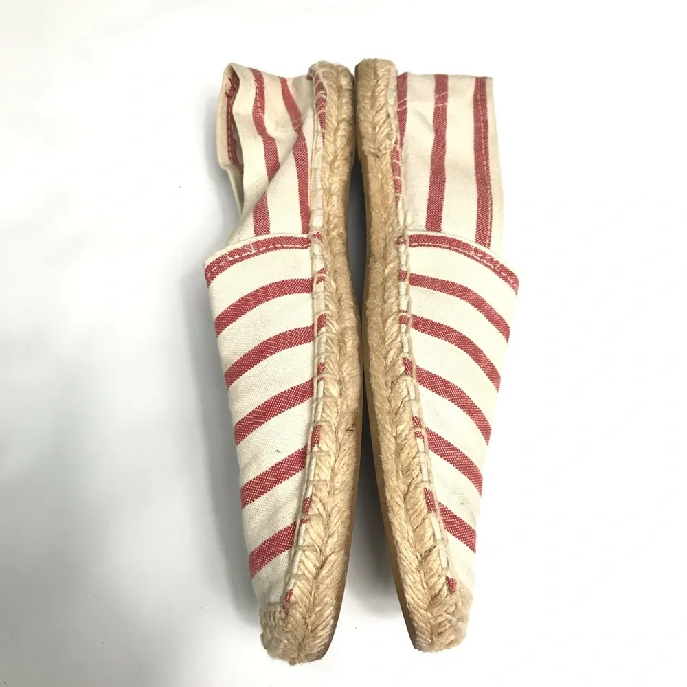 Soludos Red Stripe Espadrille Flats Size 7 Summer Canvas Shoes